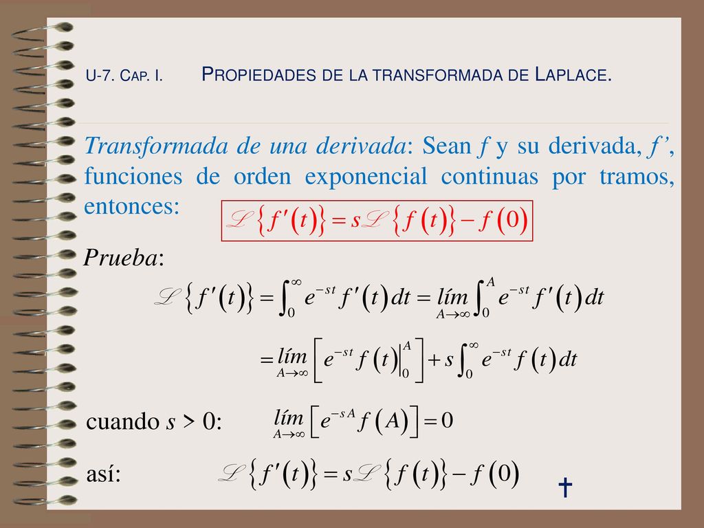 U-7. Cap. I. Propiedades de la transformada de Laplace.