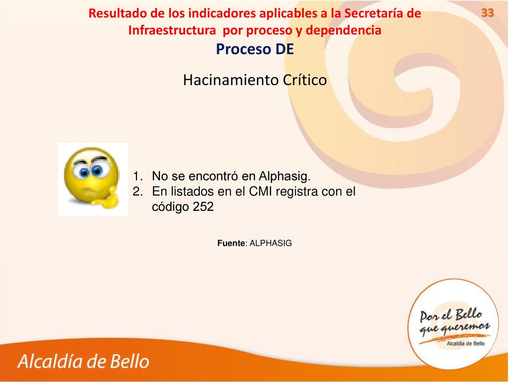 Resultado de los indicadores aplicables a la Secretaría de Infraestructura por proceso y dependencia Proceso DE