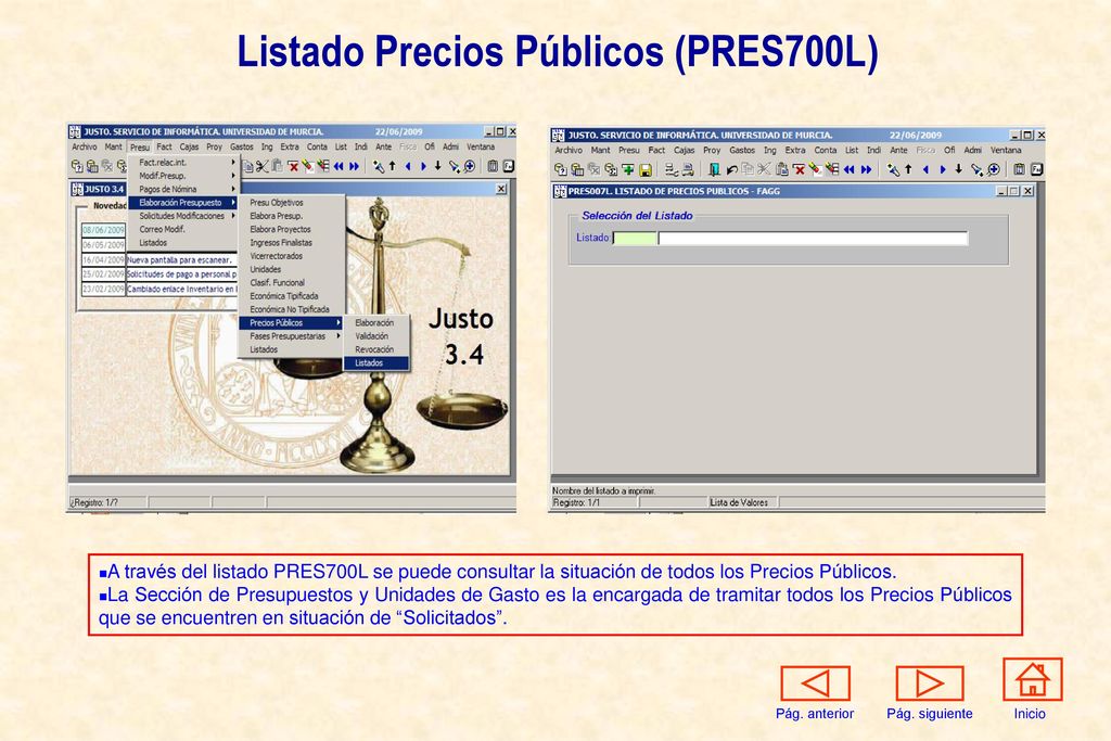 Listado Precios Públicos (PRES700L)