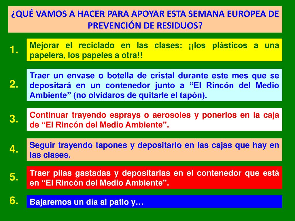 ¿QUÉ VAMOS A HACER PARA APOYAR ESTA SEMANA EUROPEA DE PREVENCIÓN DE RESIDUOS