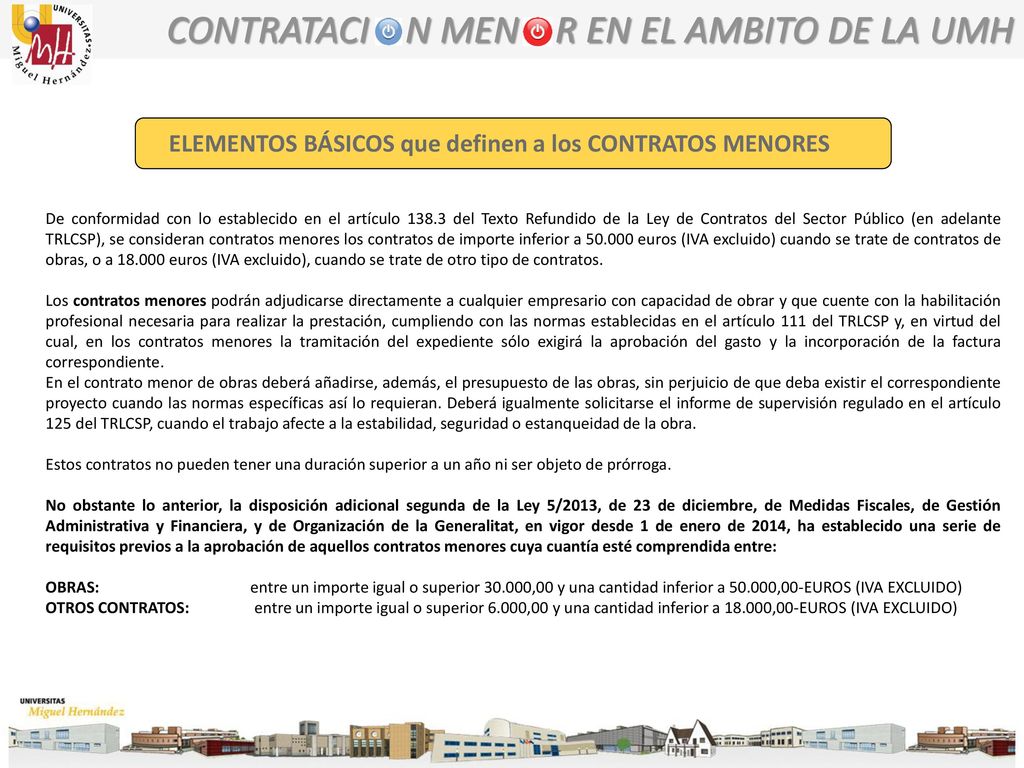 CONTRATACI N MEN R EN EL AMBITO DE LA UMH