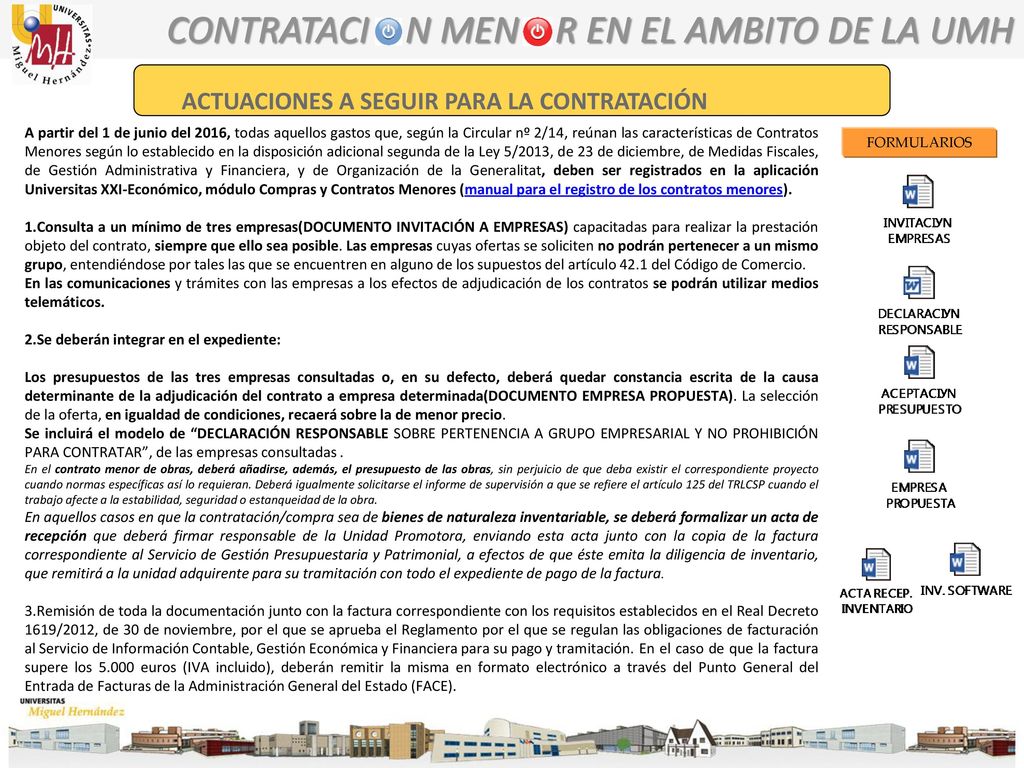 CONTRATACI N MEN R EN EL AMBITO DE LA UMH
