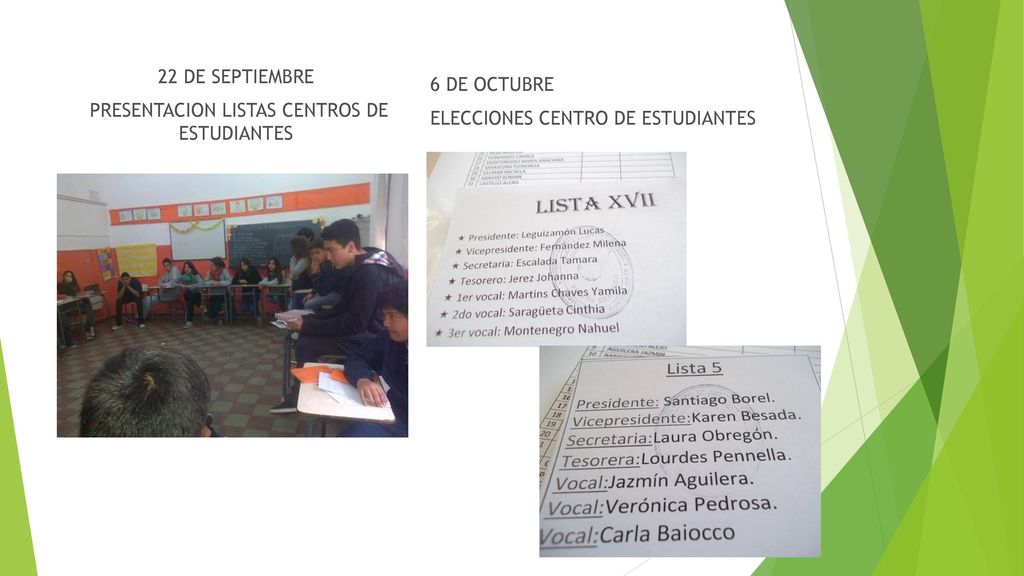 PRESENTACION LISTAS CENTROS DE ESTUDIANTES