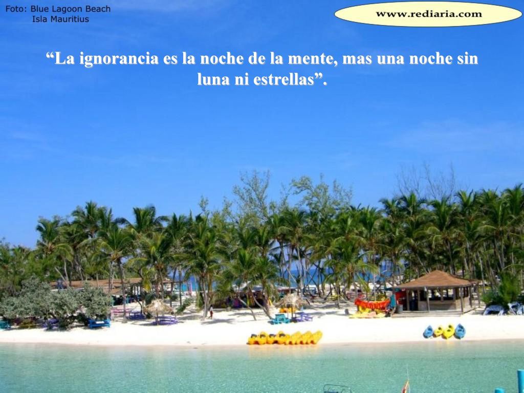 La ignorancia es la noche de la mente, mas una noche sin luna ni estrellas .