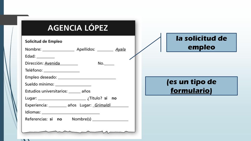 (es un tipo de formulario)