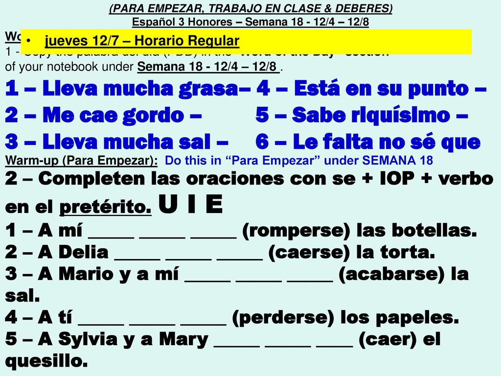 1 – Lleva mucha grasa– 4 – Está en su punto –