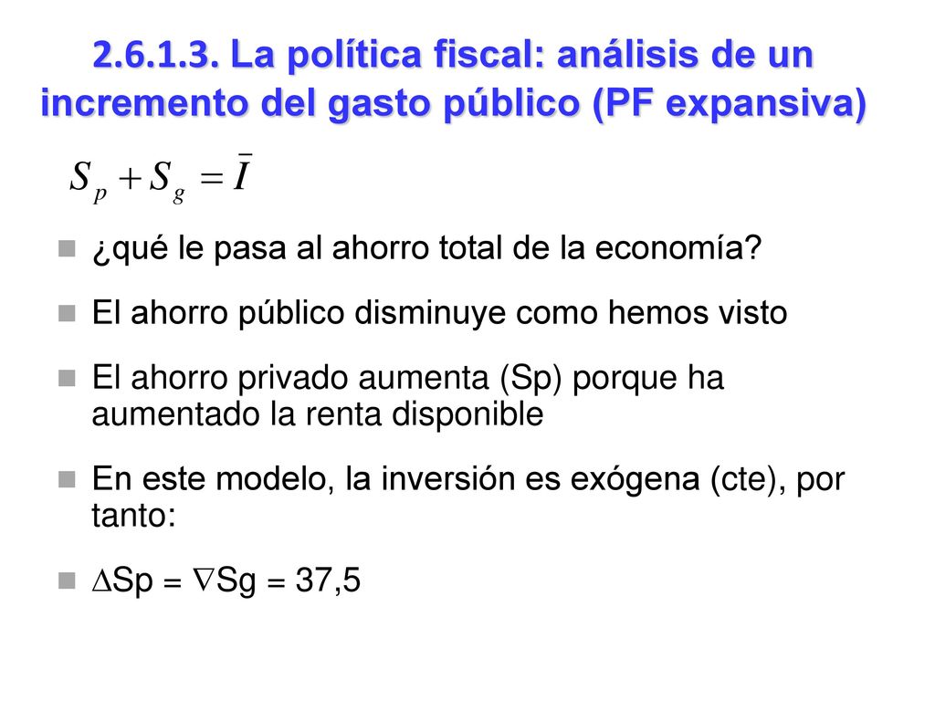 La política fiscal: análisis de un incremento del gasto público (PF expansiva)