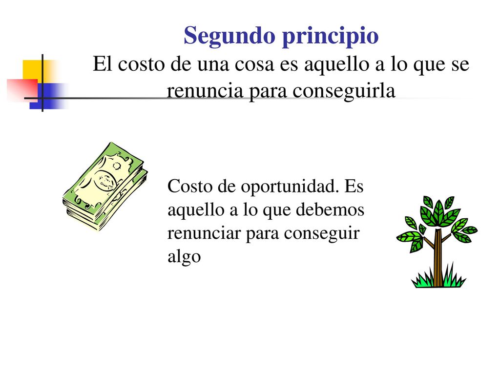 El costo de una cosa es aquello a lo que se renuncia para conseguirla