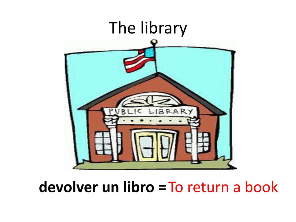 The library devolver un libro = To return a book
