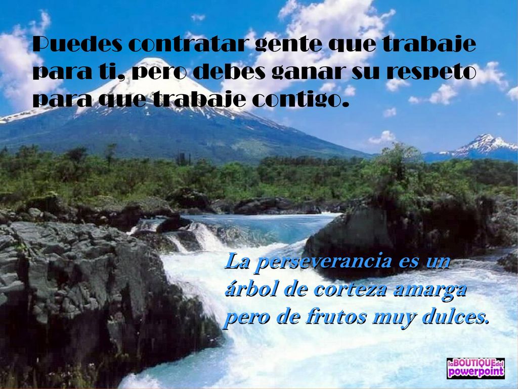 Puedes contratar gente que trabaje para ti, pero debes ganar su respeto para que trabaje contigo.