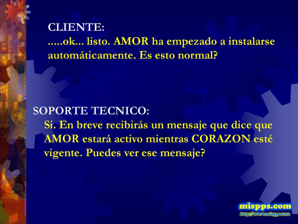 CLIENTE:. ok. listo. AMOR ha empezado a instalarse automáticamente