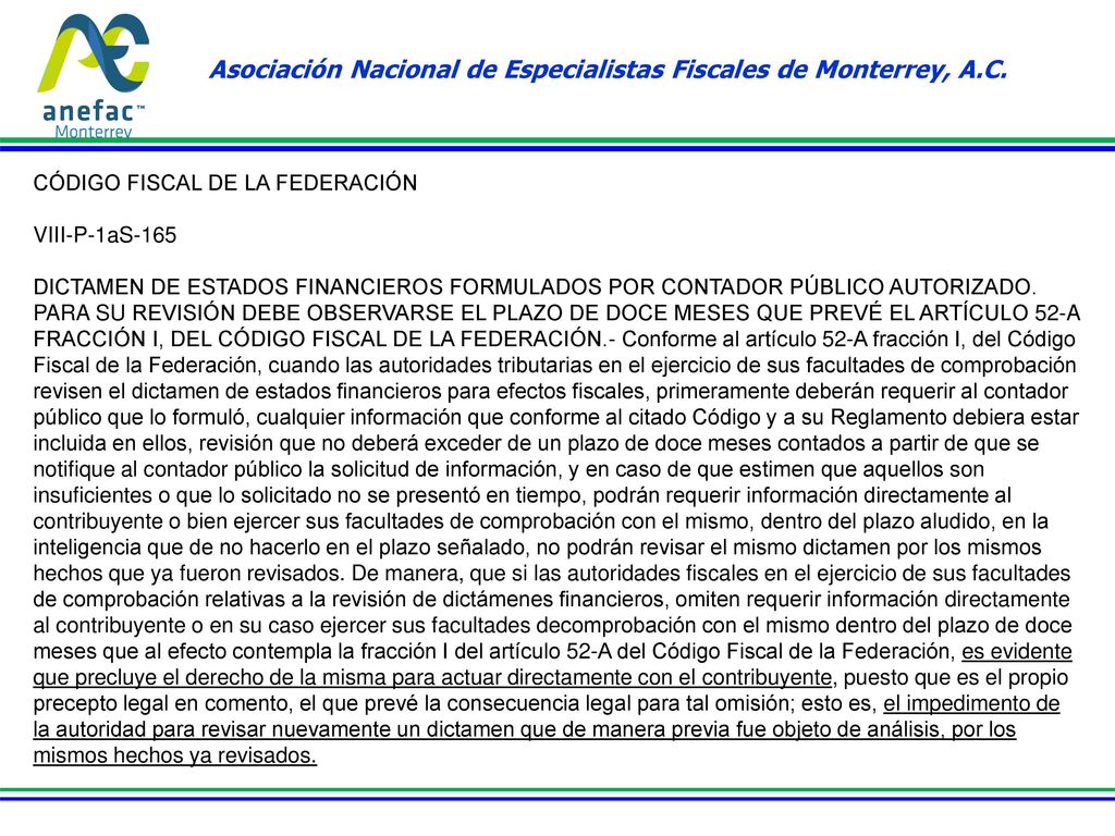 Asociación Nacional de Especialistas Fiscales de Monterrey, A.C.