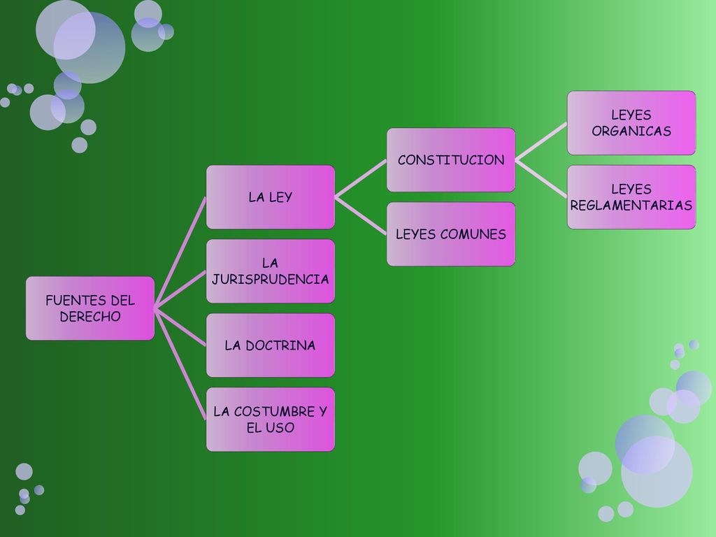 FUENTES DEL DERECHO LA LEY. CONSTITUCION. LEYES ORGANICAS. LEYES REGLAMENTARIAS. LEYES COMUNES.