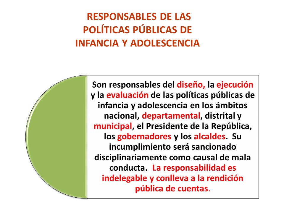 RESPONSABLES DE LAS POLÍTICAS PÚBLICAS DE INFANCIA Y ADOLESCENCIA