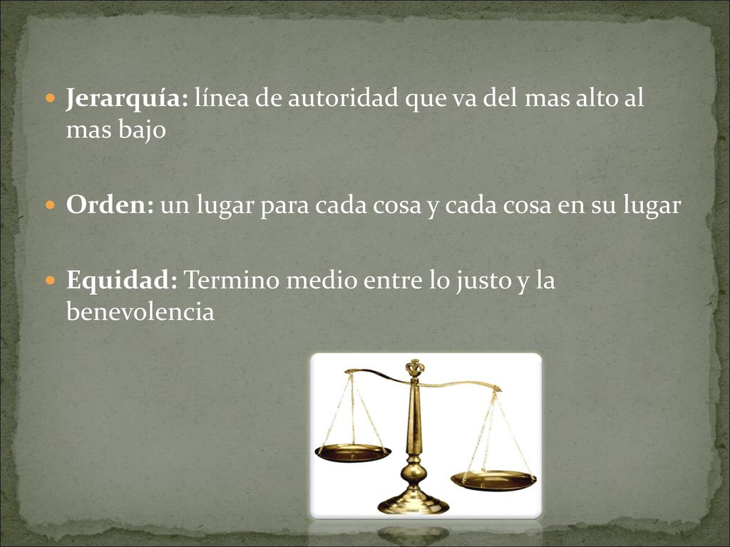 Jerarquía: línea de autoridad que va del mas alto al mas bajo