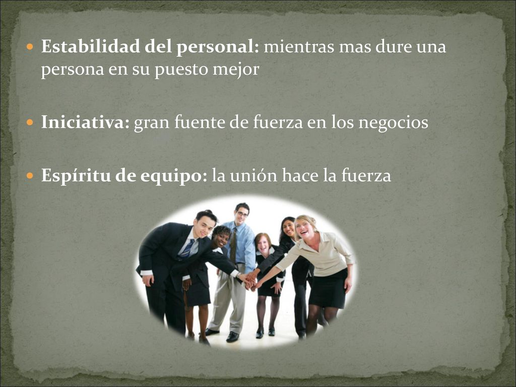 Estabilidad del personal: mientras mas dure una persona en su puesto mejor