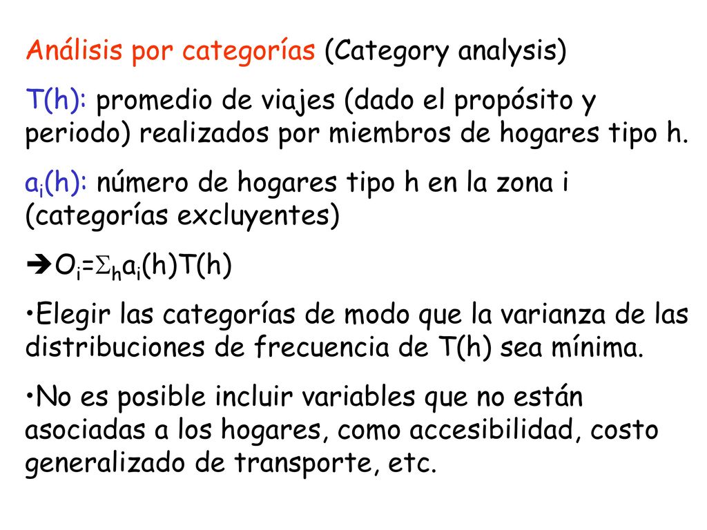 Análisis por categorías (Category analysis)