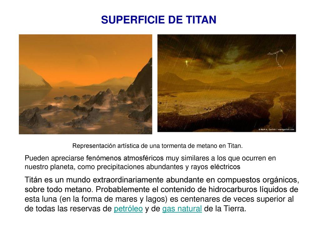 Representación artística de una tormenta de metano en Titan.