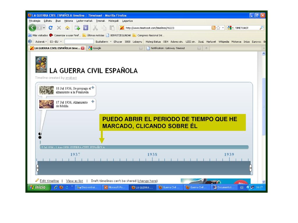 PUEDO ABRIR EL PERIODO DE TIEMPO QUE HE MARCADO, CLICANDO SOBRE ÉL