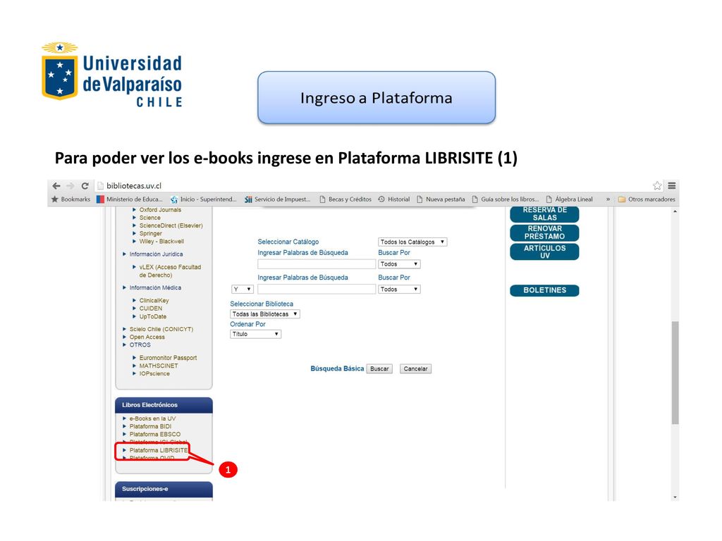 Para poder ver los e-books ingrese en Plataforma LIBRISITE (1)