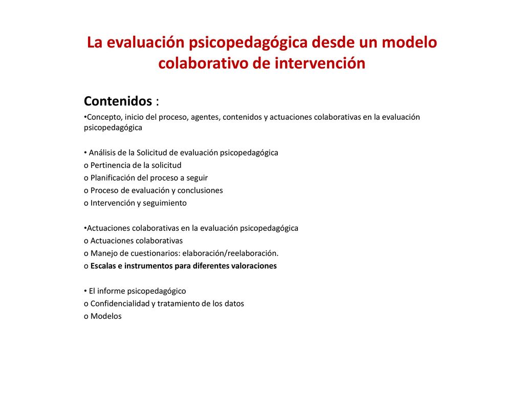 La evaluación psicopedagógica desde un modelo colaborativo de intervención