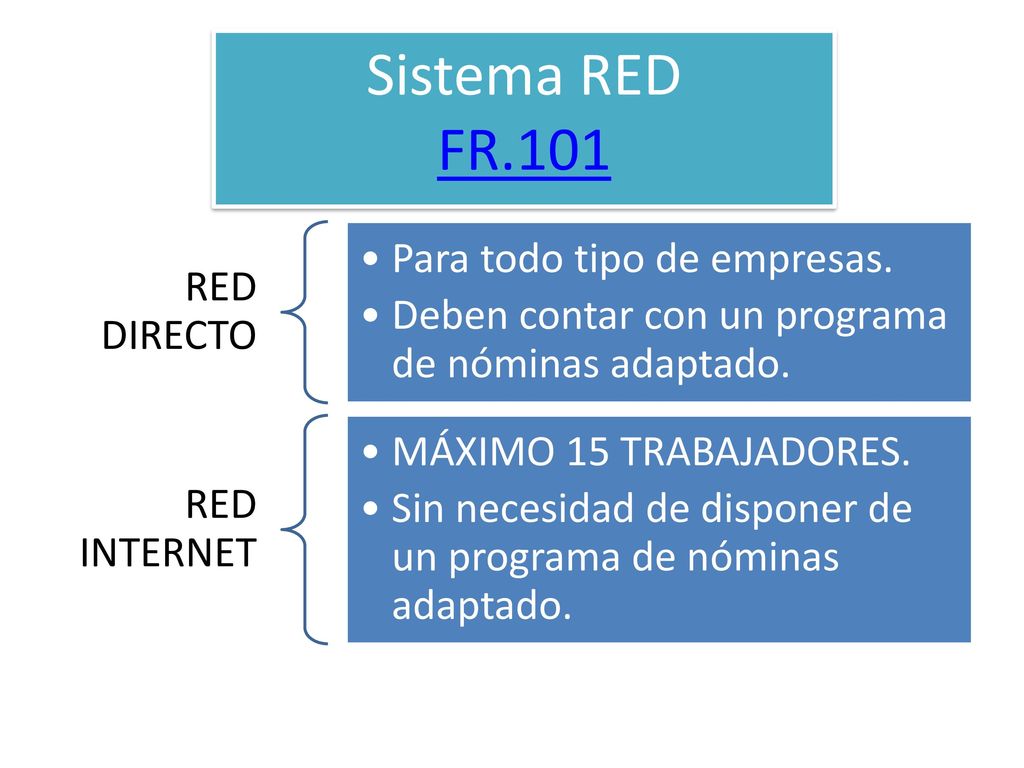 Sistema RED FR.101 RED DIRECTO Para todo tipo de empresas.