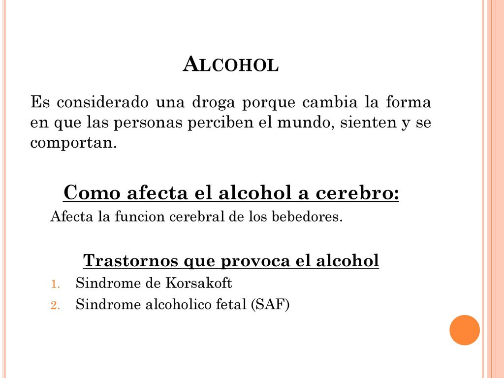 Como afecta el alcohol a cerebro: Trastornos que provoca el alcohol