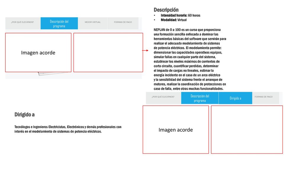 Descripción Imagen acorde Dirigido a Imagen acorde