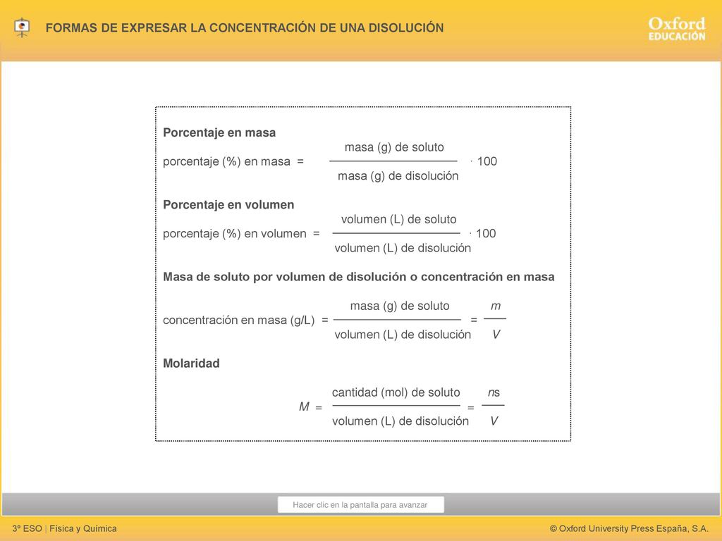 1 Porcentaje En Masa Masa G De Soluto Porcentaje En Masa Ppt Descargar