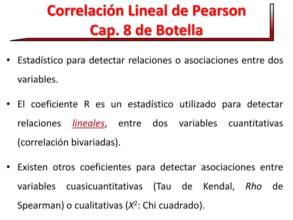 Correlación Lineal de Pearson Cap. 8 de Botella