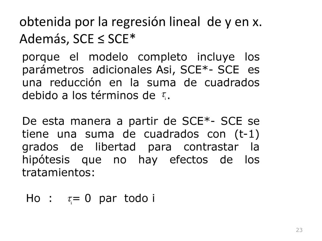 obtenida por la regresión lineal de y en x. Además, SCE ≤ SCE*