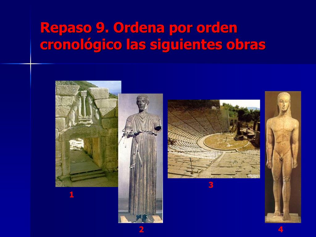 Repaso 9. Ordena por orden cronológico las siguientes obras