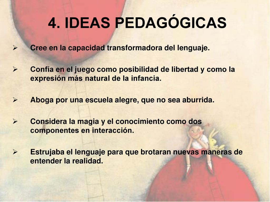 4. IDEAS PEDAGÓGICAS Cree en la capacidad transformadora del lenguaje.