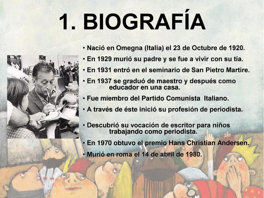1. BIOGRAFÍA Nació en Omegna (Italia) el 23 de Octubre de 1920.