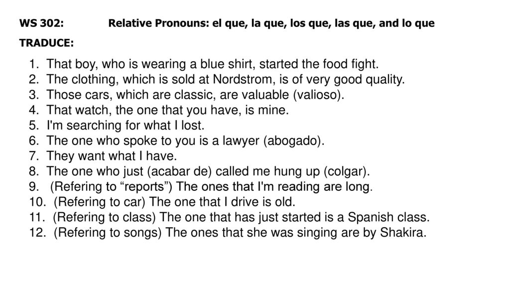 1. That boy, who is wearing a blue shirt, started the food fight.