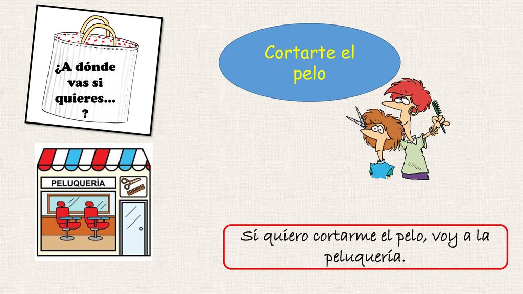 Si quiero cortarme el pelo, voy a la peluquería.