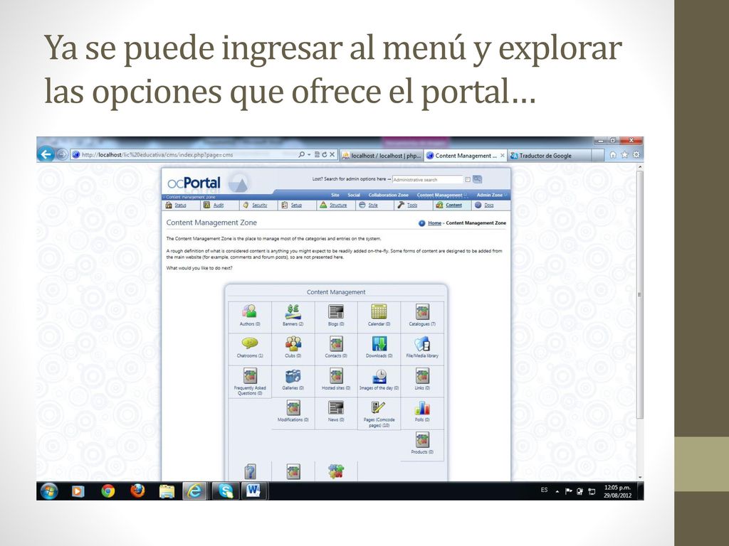 Ya se puede ingresar al menú y explorar las opciones que ofrece el portal…