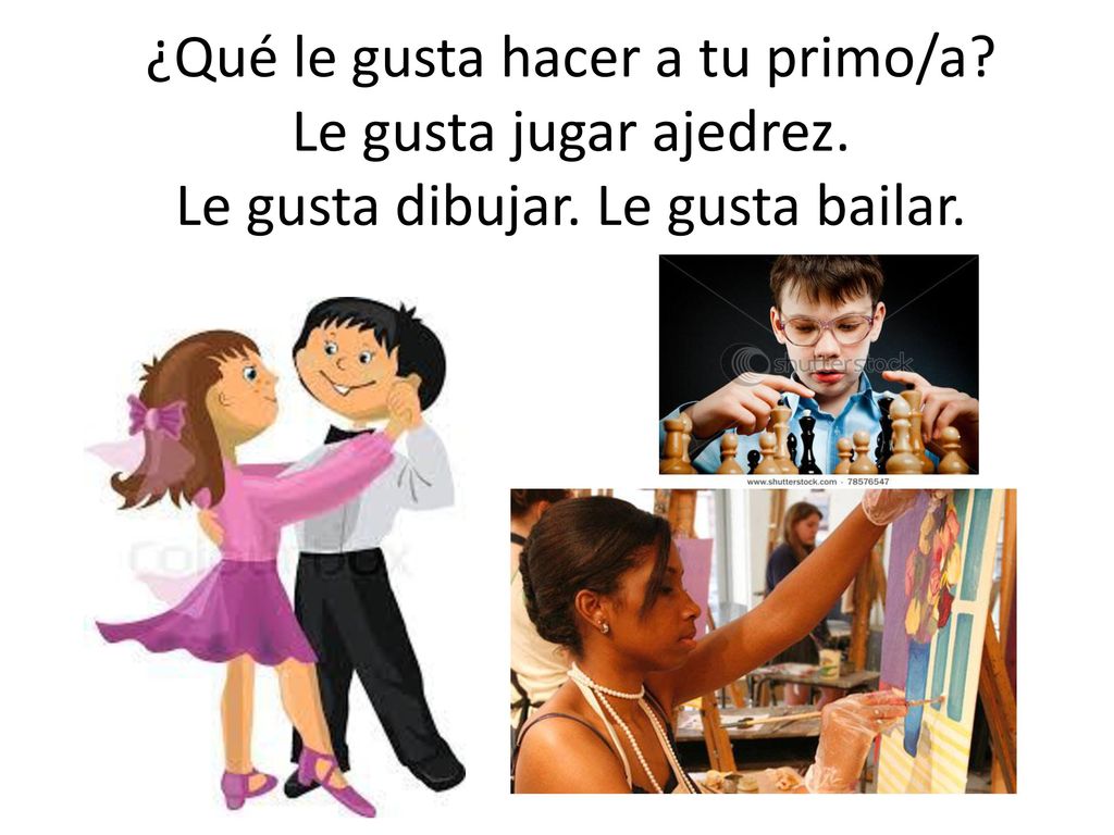 ¿Qué le gusta hacer a tu primo/a. Le gusta jugar ajedrez