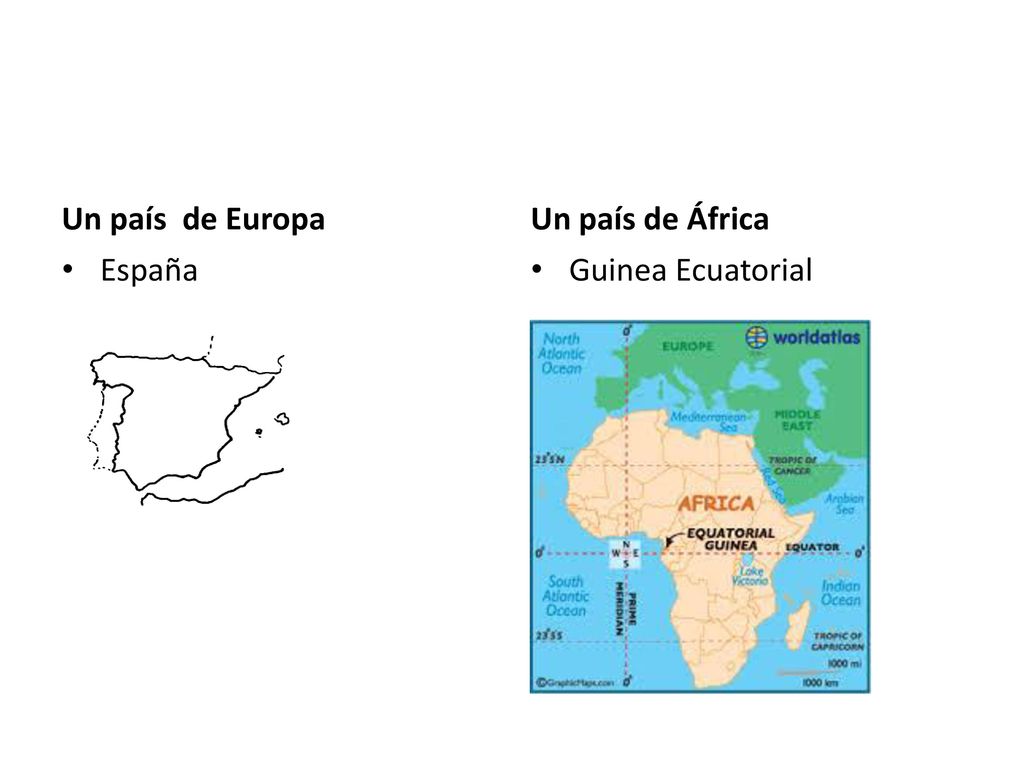 Un país de Europa Un país de África España Guinea Ecuatorial