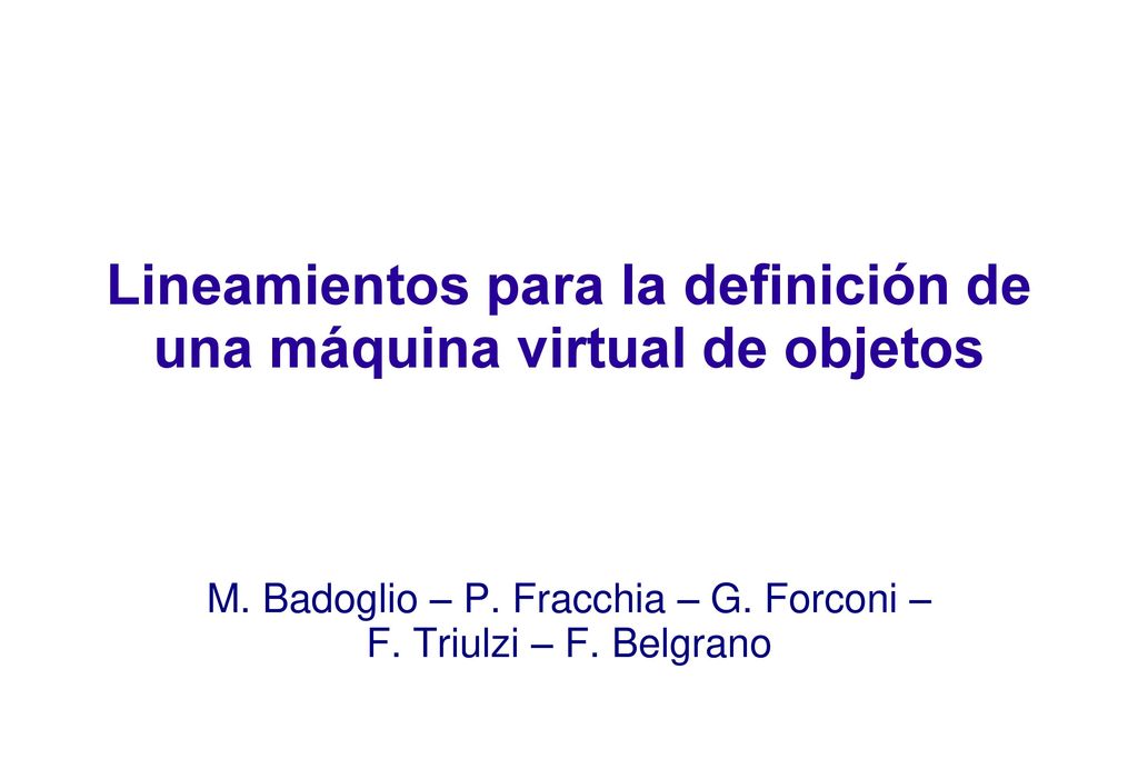 Lineamientos para la definición de una máquina virtual de objetos