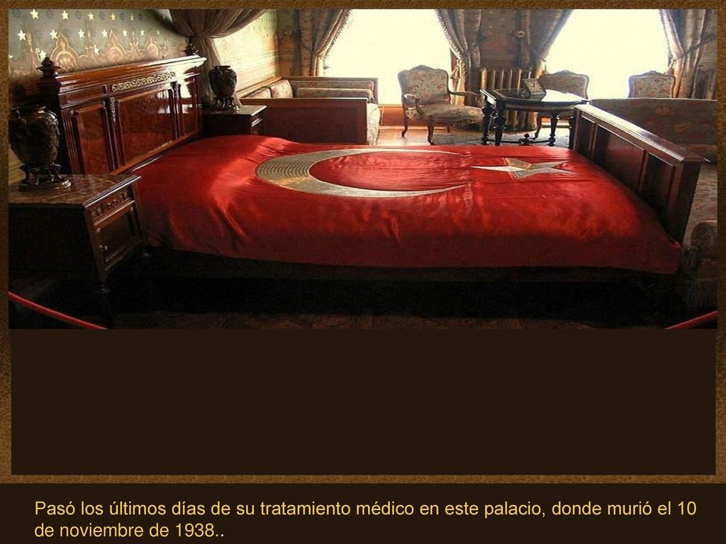 Pasó los últimos días de su tratamiento médico en este palacio, donde murió el 10 de noviembre de