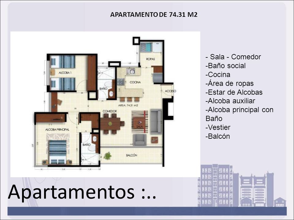 Apartamentos :.. APARTAMENTO DE M2 - Sala - Comedor -Baño social