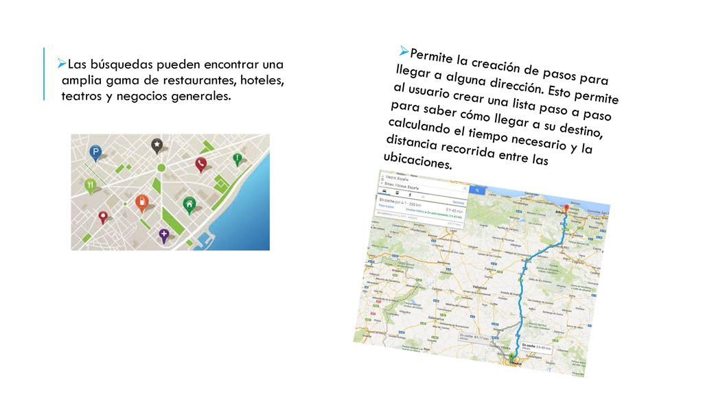 Las búsquedas pueden encontrar una amplia gama de restaurantes, hoteles, teatros y negocios generales.
