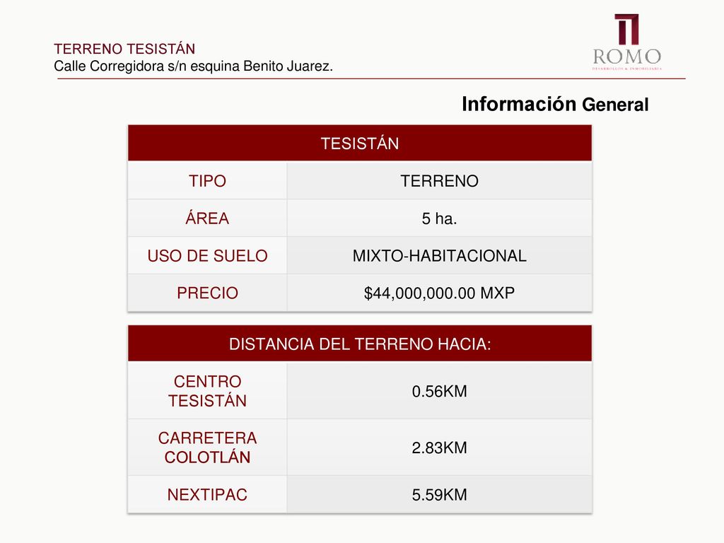 TERRENO TESISTÁN Calle Corregidora s/n esquina Benito Juarez.