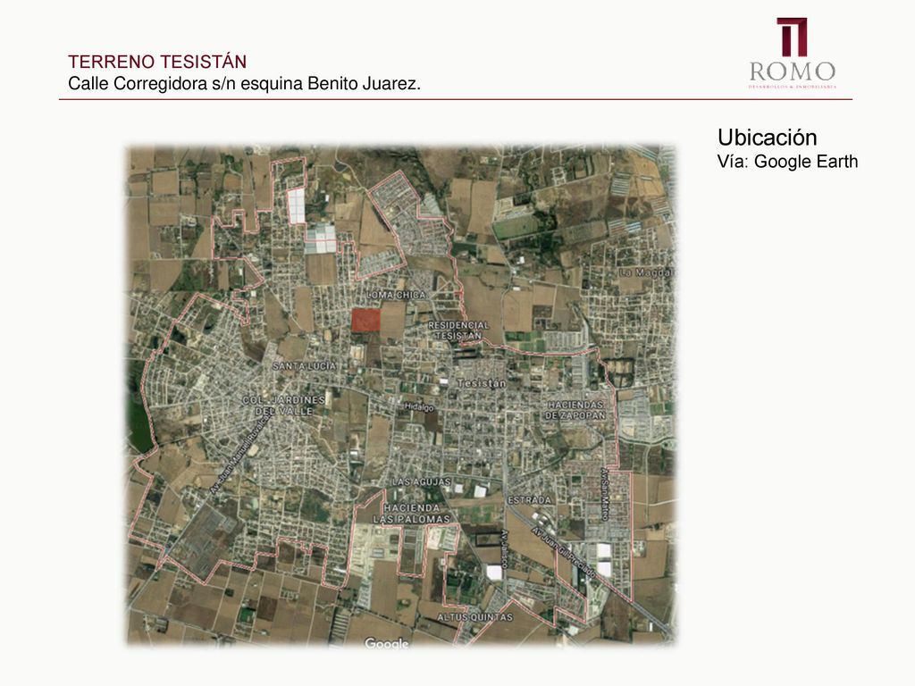 TERRENO TESISTÁN Calle Corregidora s/n esquina Benito Juarez.