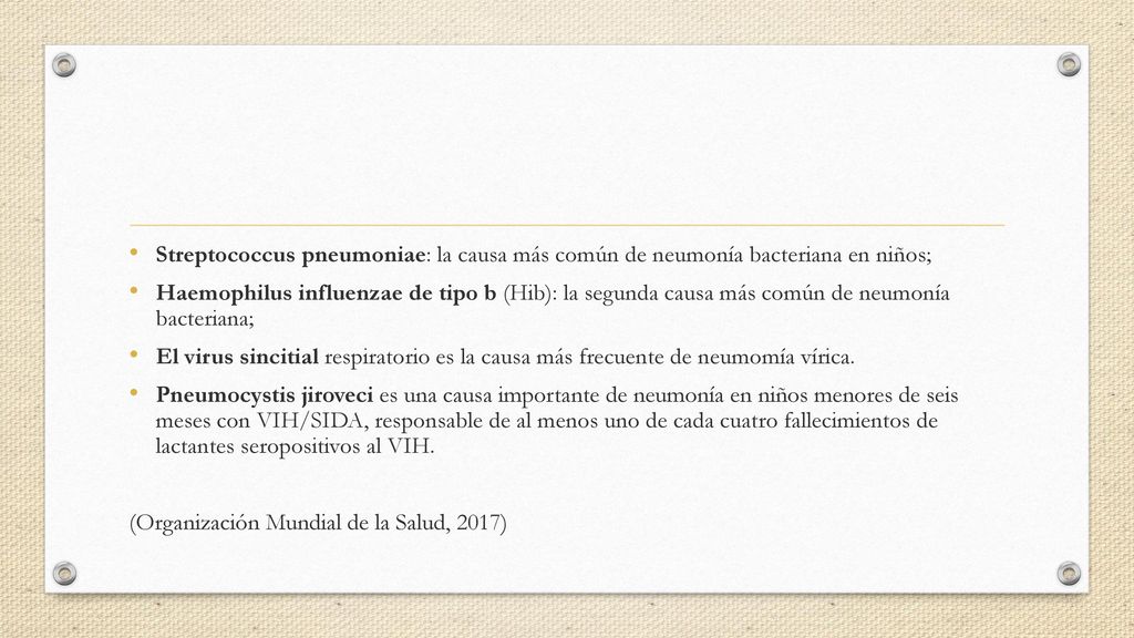 Streptococcus pneumoniae: la causa más común de neumonía bacteriana en niños;