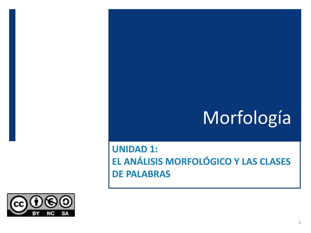 UNIDAD 1: EL ANÁLISIS MORFOLÓGICO Y LAS CLASES DE PALABRAS