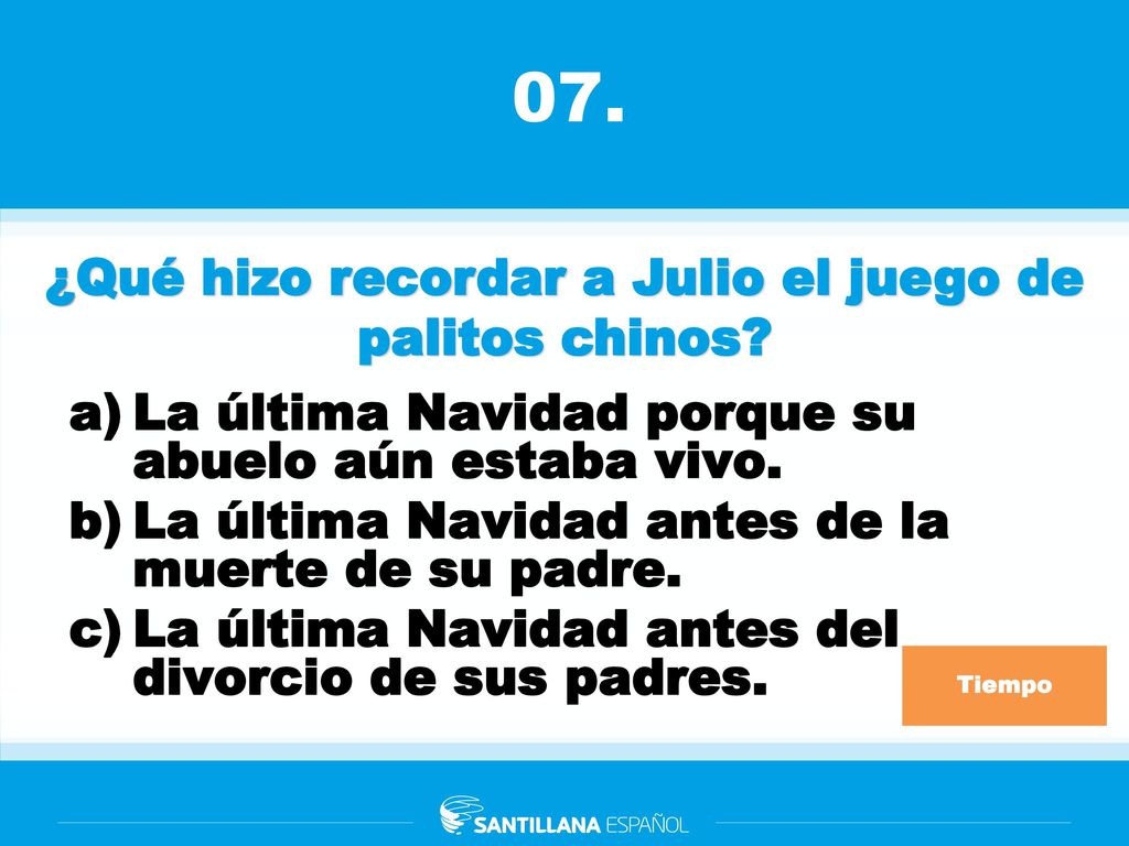 ¿Qué hizo recordar a Julio el juego de palitos chinos