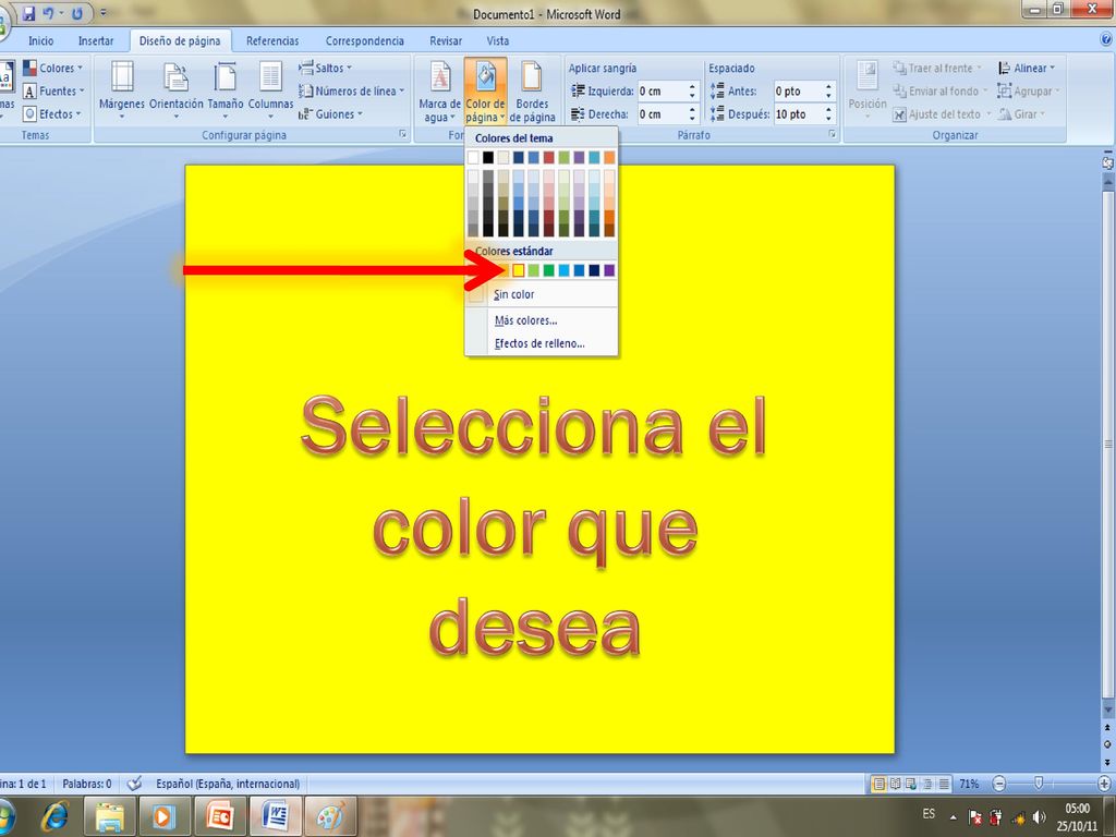 Selecciona el color que desea