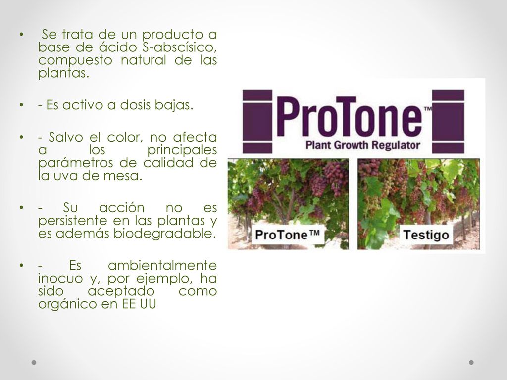 Se trata de un producto a base de ácido S-abscísico, compuesto natural de las plantas.